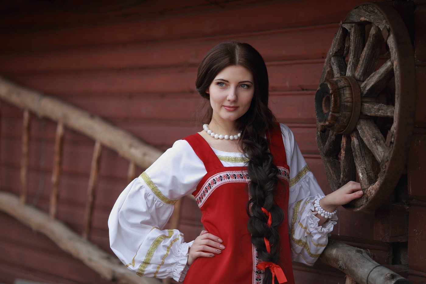 Girls in Slavic costumes in Aracaju